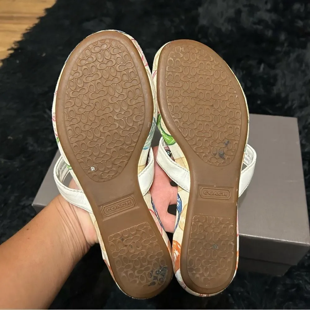 COACH white sandals flip flops shoes women’s 6.5